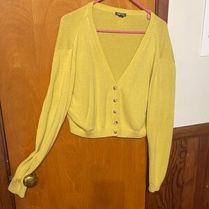 Wild Fable Mustard/lime green Button-Up Cardigan